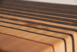 Close up of end grain cutting board