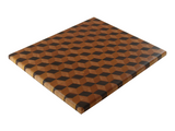 tumbling block 3d pattern cutting board with maple, walnut, and yellowheart