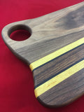Close up of handle on charcuterie board