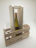 Wine Rack with handle and two glasses